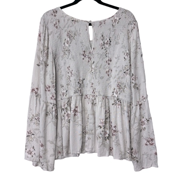 Torrid Victorian Babydoll Crinkle Gauze Midi Top Blouse Floral Ivory Plus Size 3 - Picture 5 of 16
